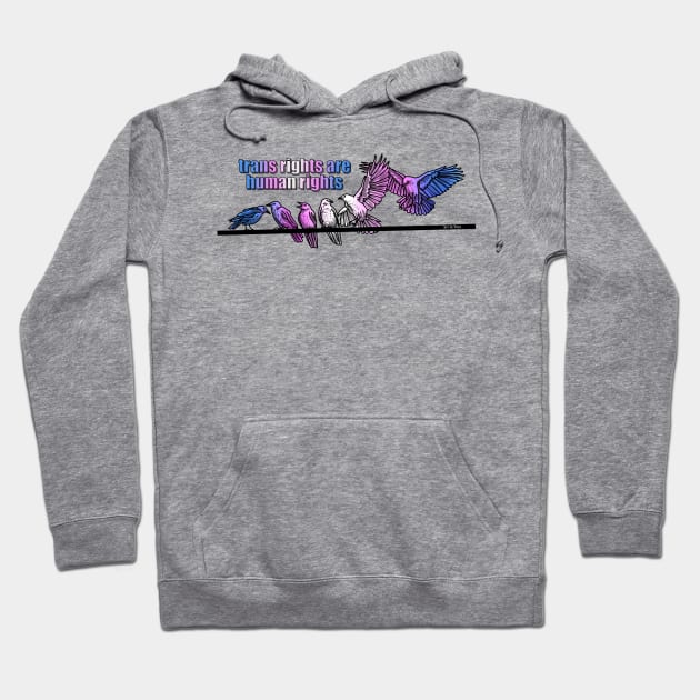 Trans Rights Are Human Rights Hoodie by Art by Veya